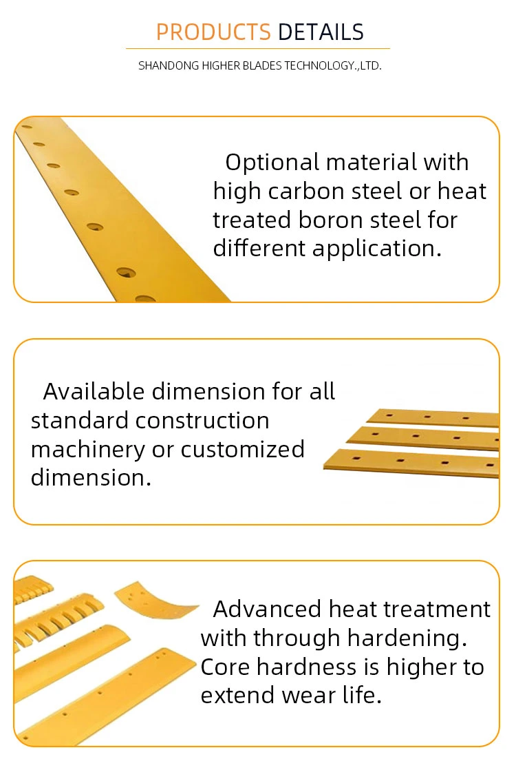 Construction Machinery Spare Parts Cutting Edges 13 14 15 Holes 5D9559 Tractor Grader Blade Bulldozer Cutting Edge Loader Bucket Blade